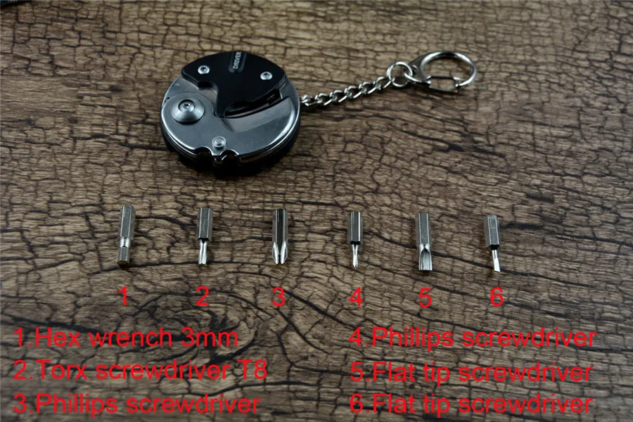 Флуоресцентный брелок для ключей с отвертками Torix мини портативный
