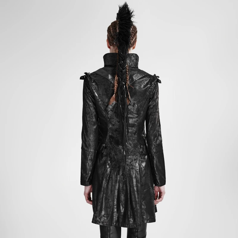 Панк рейв женская готическая искусственная кожа крутое пальто стимпанк