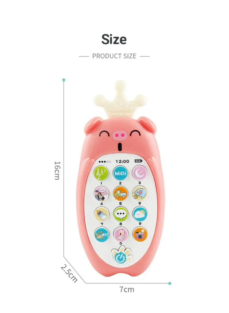 

HOT Infant Intelligent Early Education Children Cartoon Puzzle Can Bite Radish Mobile Phone Music Learning Phone Education Toy