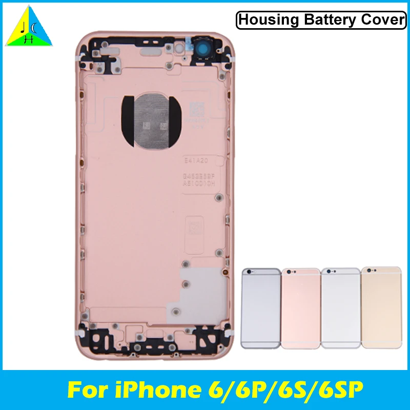 Крышка батарейного отсека для iphone 6 6s Plus задняя дверь корпус средняя Рамка Замена Задняя крышка корпуса для iphone 6 6s Plus с логотипом