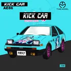 Модель автомобиля Timemicro 164 в японском стиле JDM Itasha AE86, литье под давлением, заднее крыло, модель автомобиля 1:64, коллекционный автомобиль GT, с чехлом