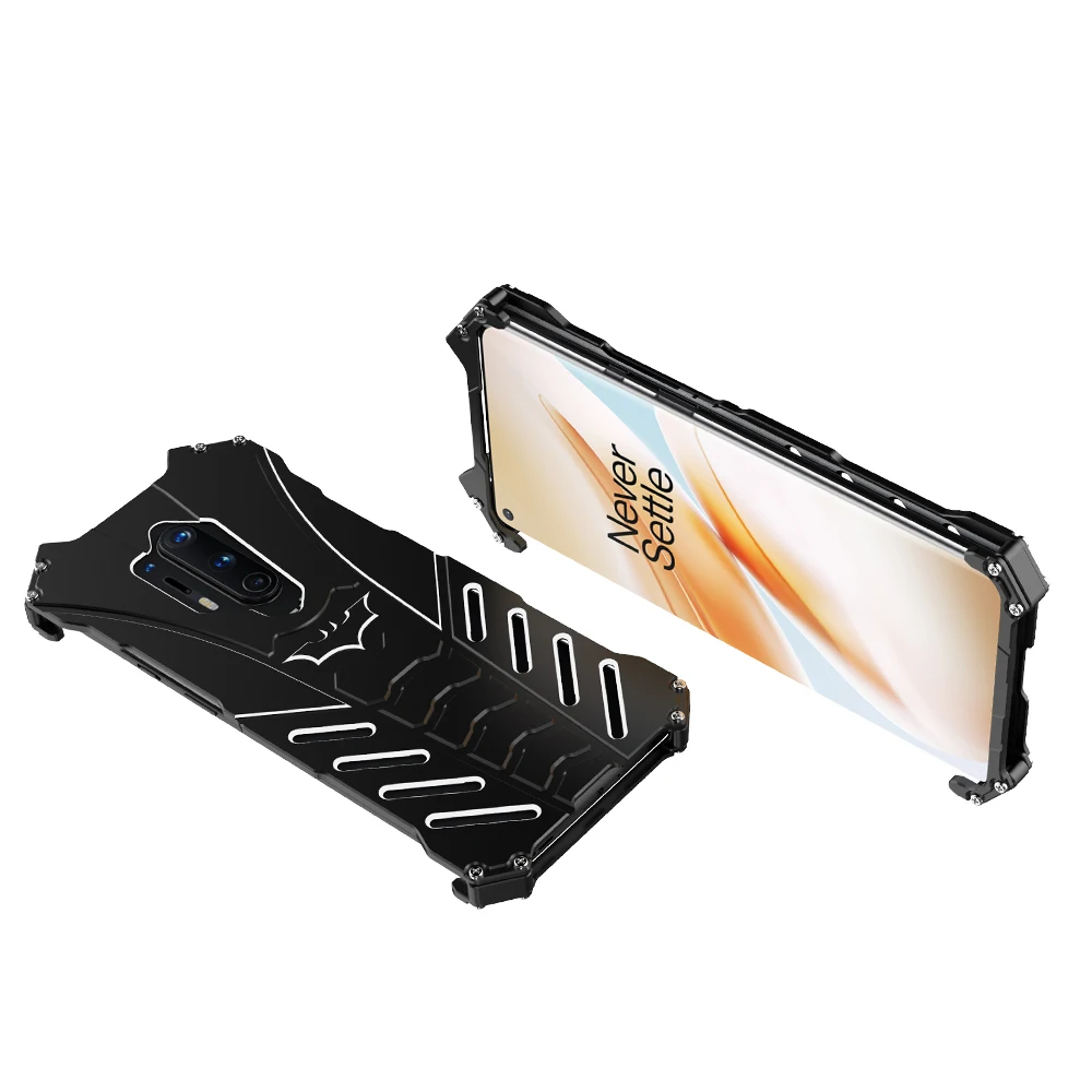 R-JUST Phone Case For Oneplus 8 Pro Luxury Aluminum Metal Bat Back Cover Oneplus8 1+8 Armor Heavy Dust Rugged | Мобильные телефоны