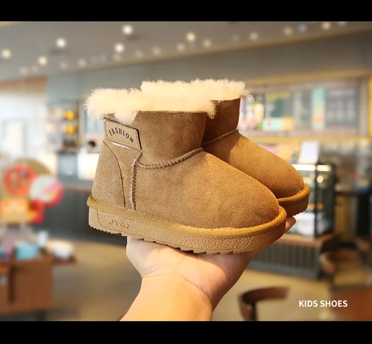 Детские зимние ботинки на меху Новинка 2019 года зимняя детская хлопковая обувь