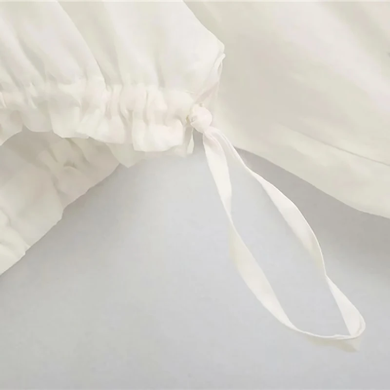 Женские Эластичные рубашки za белые повседневные на молнии с длинными рукавами и