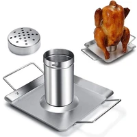 beer can chicken roaster stand 304 stainless steel barbecue chicken grill rack holder with vegetable pan kitchen accessories
