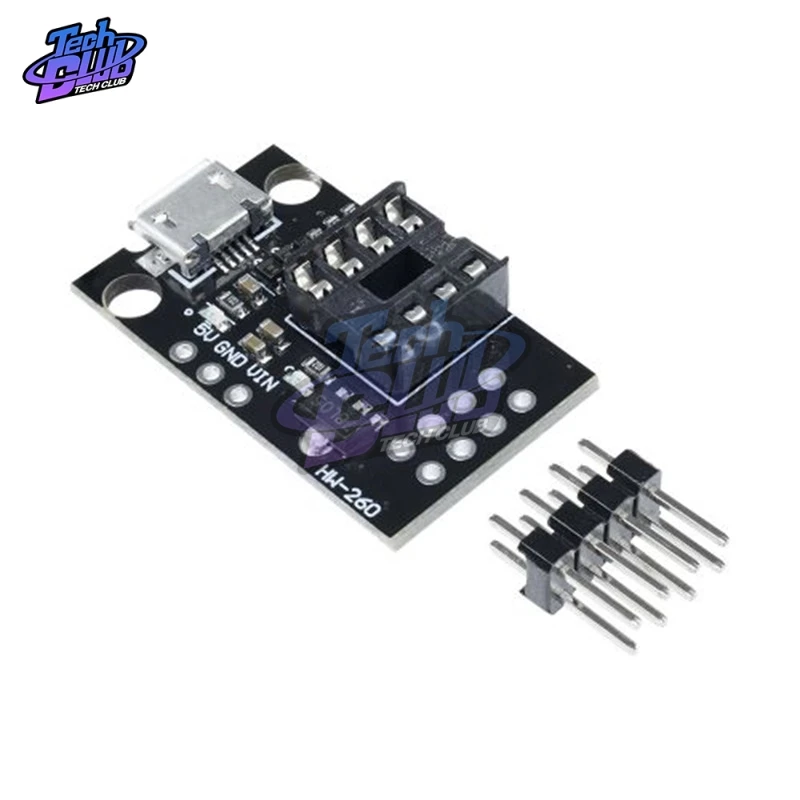 ATtiny13A / ATtiny25 ATtiny45 ATtiny85 Подключаемая плата для разработки программ|Детали и