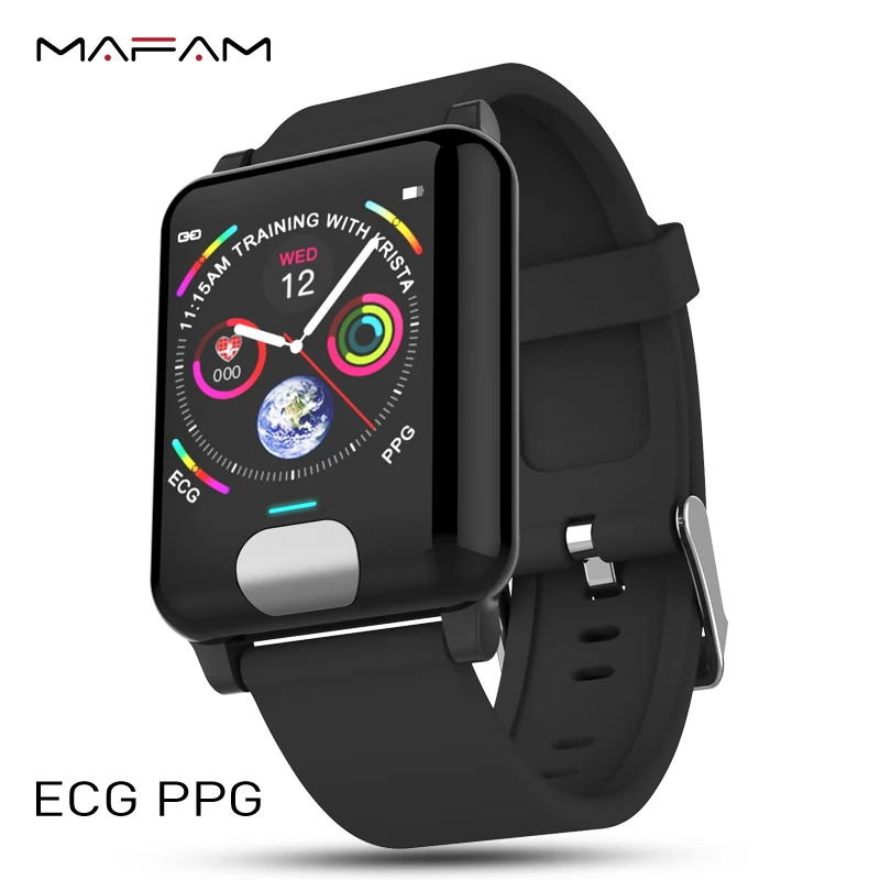 MAFAM E04 ECG смарт-браслет PPG смарт-Браслет фитнес кровяное давление пульсометр калории Смарт-часы ремешок для мужчин