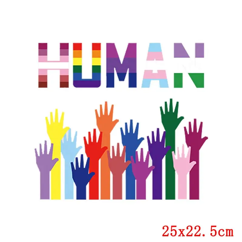 Виниловые ЛГБТ полосатые теплопередающие нашивки на одежду с идентичной любовью