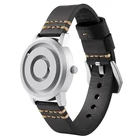 Уникальные инновационные серебряные магнитные металлические часы с параллельным временем, модные кварцевые часы, простые мужские часы, подарок для любимого человека