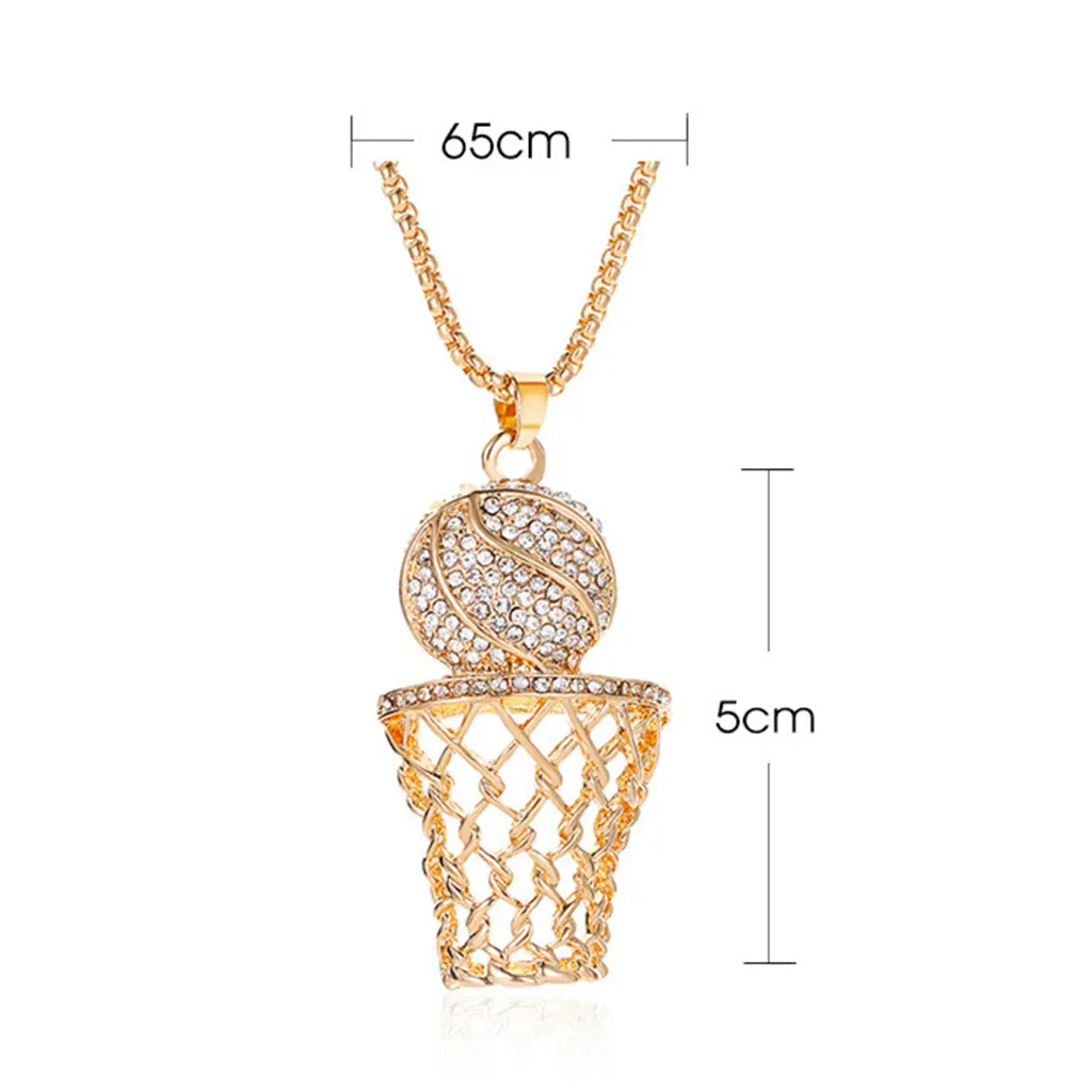 

Women Men Fashion Gold Silver Plated Basketball Pendant Necklace Unisex Casaul Chain Jewelry Gift 2021