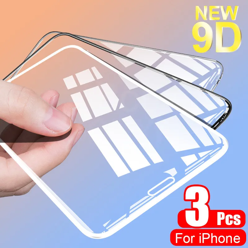 

3Pcs Protective Glass On iPhone 11 12 Pro Max XS XR 7 8 6s Plus SE Screen Protector For iPhone 12 Mini 11 Pro Max Tempered Glass