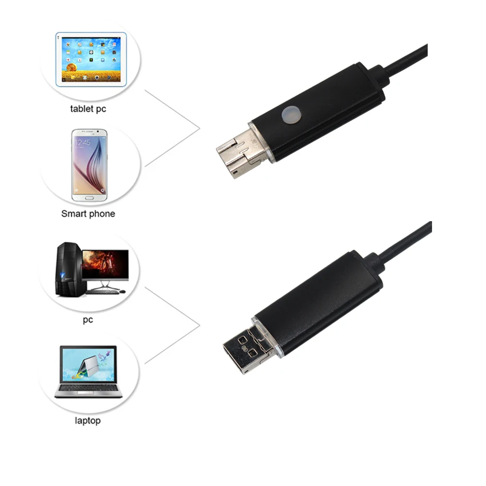 5 мм 2 м Objektiv HD USB эндоскоп Cam IP68 6 светодиодов Inspektion Rohr Endoskop Kamera Für Android telefon PC|Камеры