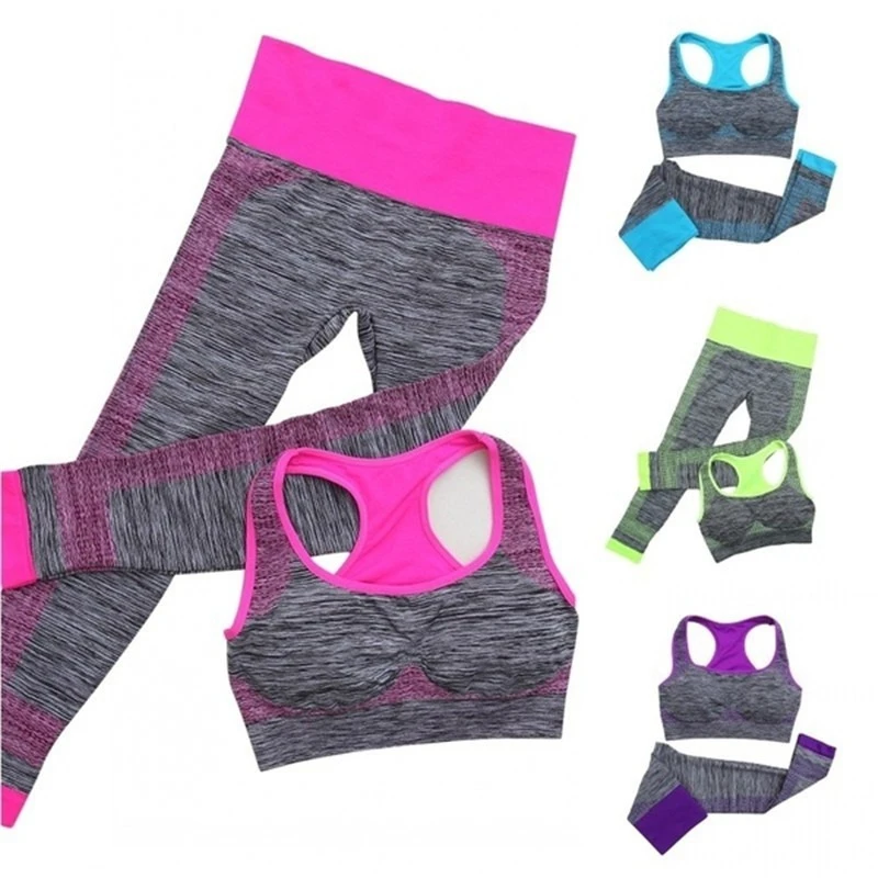 

Women Fitness Bra And Pants Set Casual Wear Women Athletic Set Fashion Patchwork For Female 2 Piece Set Workout Clothes