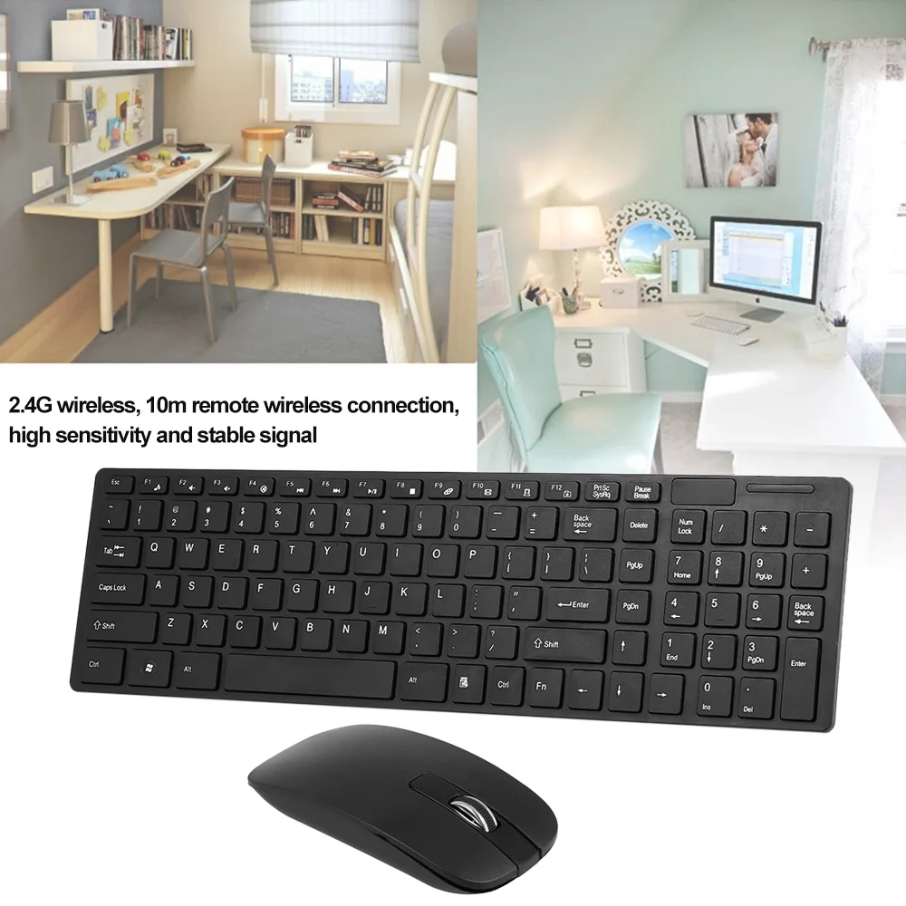 

K-06 2.4G Wireless Keyboard and Mouse Combo Computer Ergonomic Keyboard with pc gamer Mouse Plug and Play mouse for pc Laptop