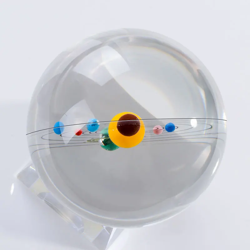 

80mm Colorful Crystal Solar System Ball Miniature Planets Model Glass Globe Home Decoration Sphere Ornament Gift Souvenir