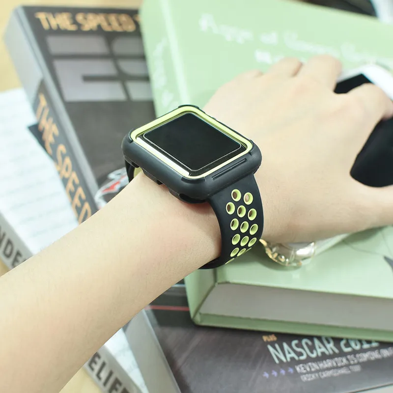 ТПУ чехол для Apple watch Case Apple watch 4/5 44 мм 40 мм силиконовые защитные часы бампер матч спортивный ремешок аксессуары 44 40