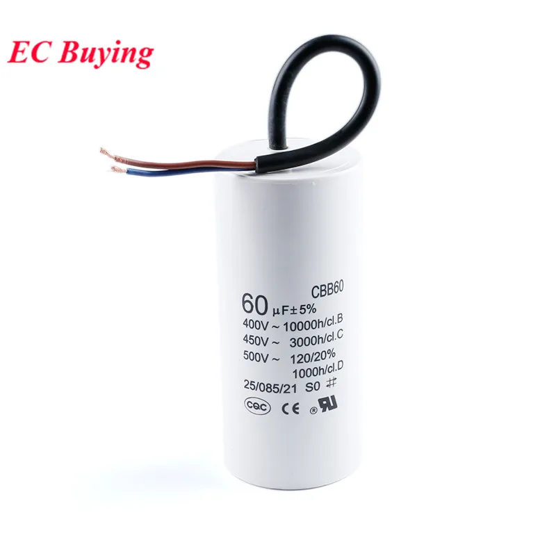 Конденсаторы двигателя CBB60 450 в, пусковой конденсатор переменного ...