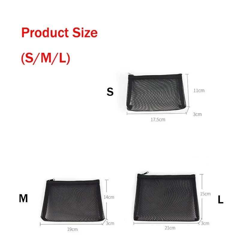 Косметичка черная прозрачная Сетчатая Сумка для хранения дорожный портативный
