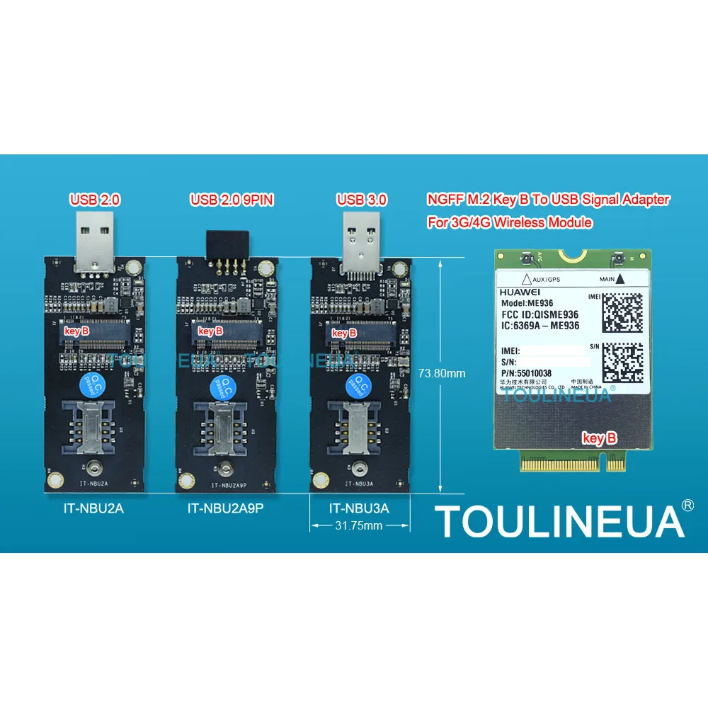 Адаптер NGFF M2 M.2 Key B USB внешний адаптер для 3G/4G карта WWAN MU736 ME906 ME936 EM7355 EM7345|ngff m2|m.2 wwanusb