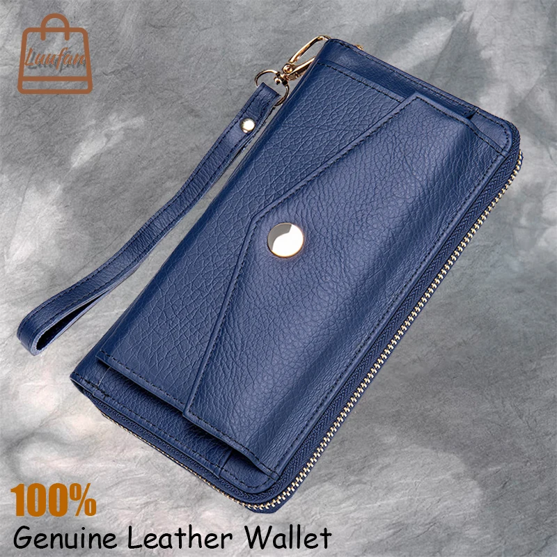 Luufan Genuine Leather Ladies Wallet Wrist Bag For Women Fashion Style 2021 New Design Large Capacity Mobile Phone Luufa Handbag