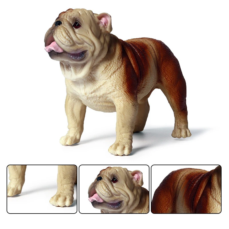 Бульдог Реалистичная собака животное модель фигурка фигурки для детей обучающая