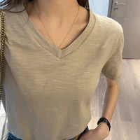 2021 new loose size bamboo cotton new summer t shirt women oversize t shirt woman clothes tops crop tshirt female short sleeve
