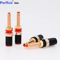 4pcs fp 803 style red copper plated speaker terminal binding post socket