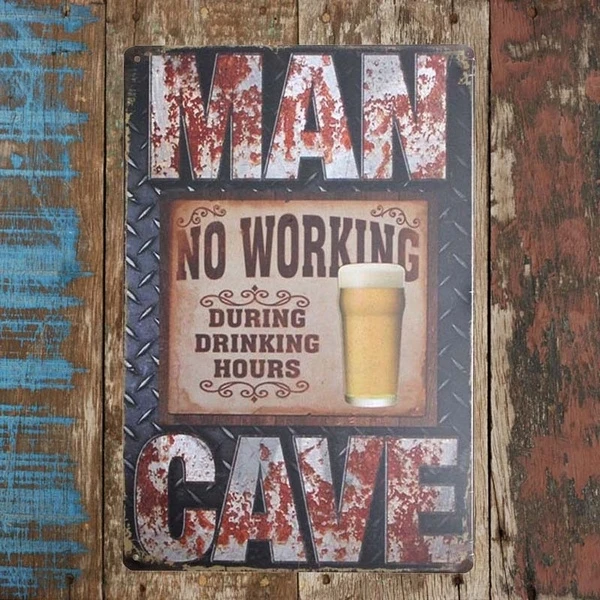 

Man Cave Beer Metal Sign,Retro Vintage Home Pub Cafe Wall Art Decor Tin Sign Metal Craft