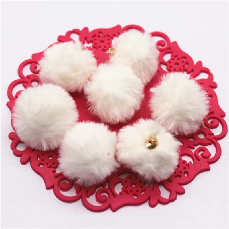 20pcs 25mm Mix Colors Imitate Rabbit Fur Fabric Covered Round Bead Ball Pendant Home Garden Cabochon Crafts Jewelry DIY | Дом и сад