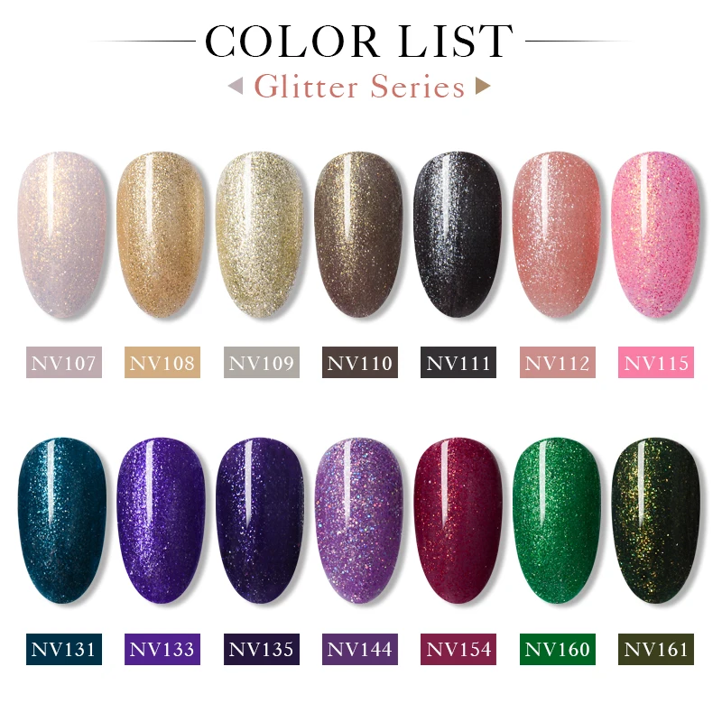 Nail Vision 5ML Glitter Gel Polish Manicure UV Varnish Semi Permanent Sock Off Hybrid Nails Art Long Lasting | Красота и здоровье
