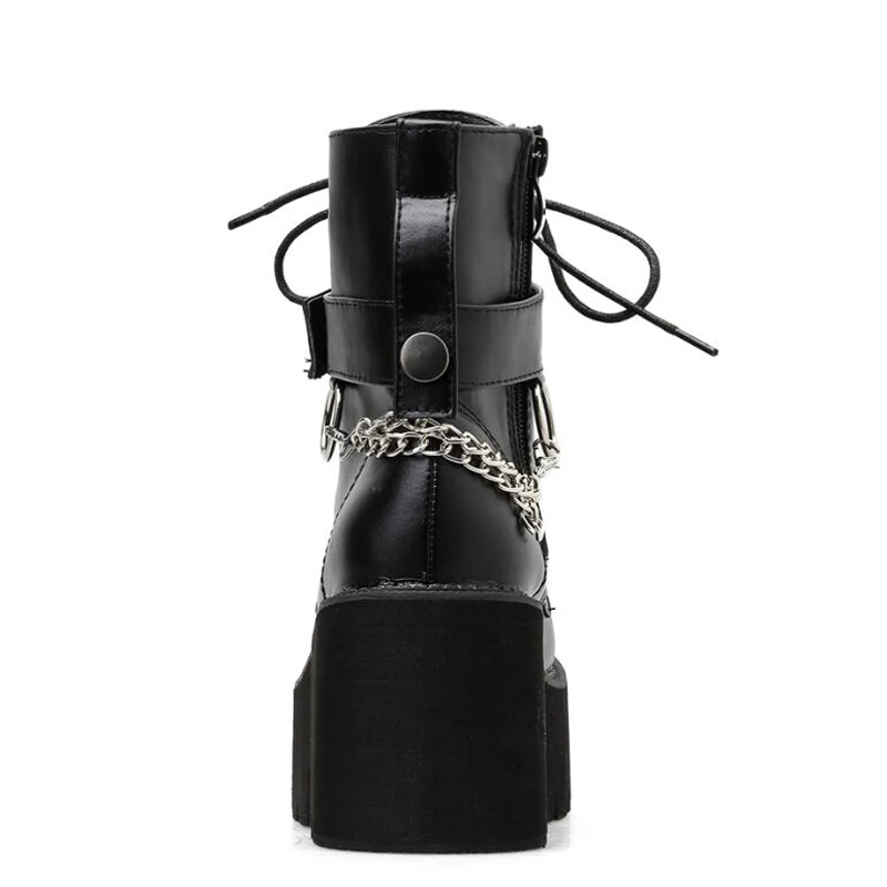 Женские ботинки со шнуровкой водонепроницаемые ковбойские черные ботильоны на
