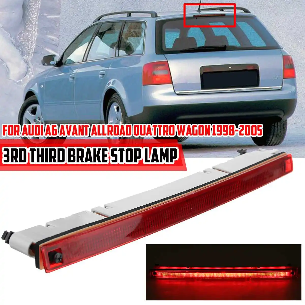

Красный высокий уровень заднего стоп светильник задний стоп-сигнал светильник для AUDI A6 AVANT Allroad Quattro Wagon 1998-2005 4B9945097A