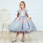 Детское кружевное платье-пачка с цветочной вышивкой