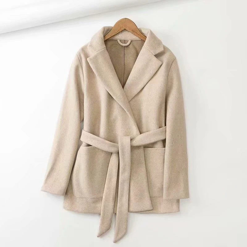 Женское шерстяное пальто элегантные модные женские бежевые куртки 2020 Женская