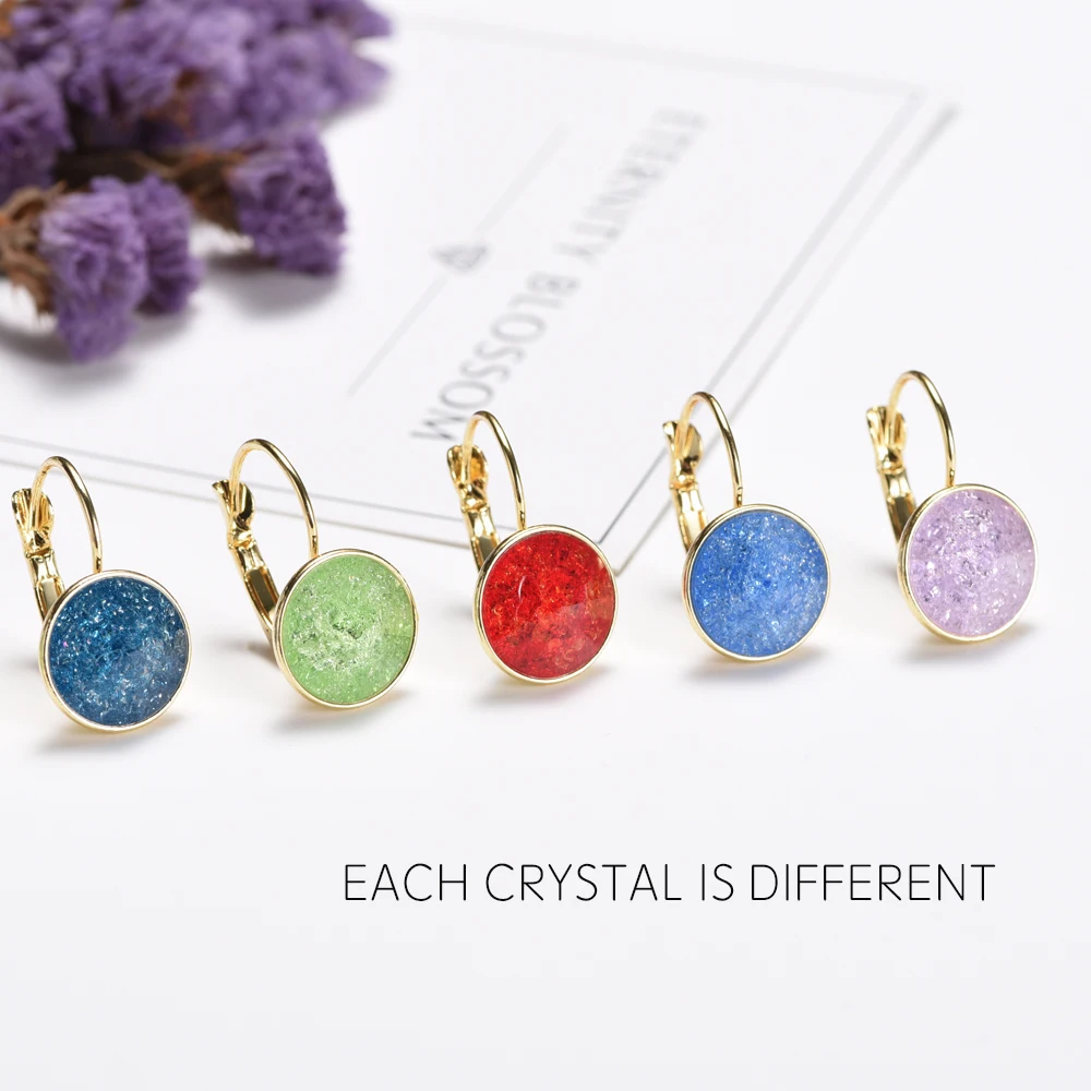 New Color Crystal Ice Flowers Dangle Earrings Fashion Drop Round Bella For Women Elegant Wedding Jewelry Hot | Украшения и