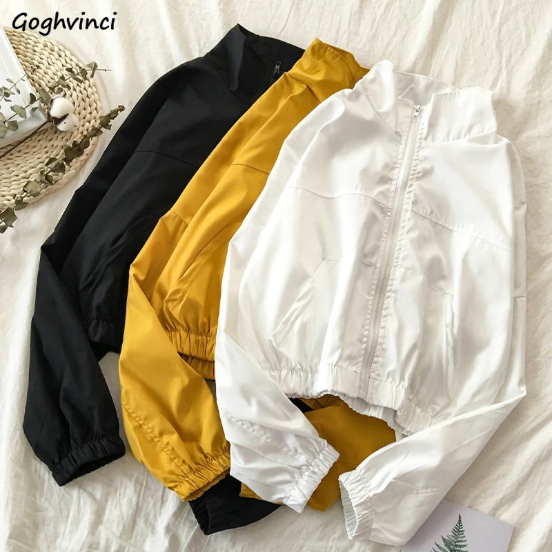 

Basic Jackets Womens Solid Long Sleeve Zipper Thin Sun Protection Loose Casual Coats Cargo Style All-match Female New Fashion