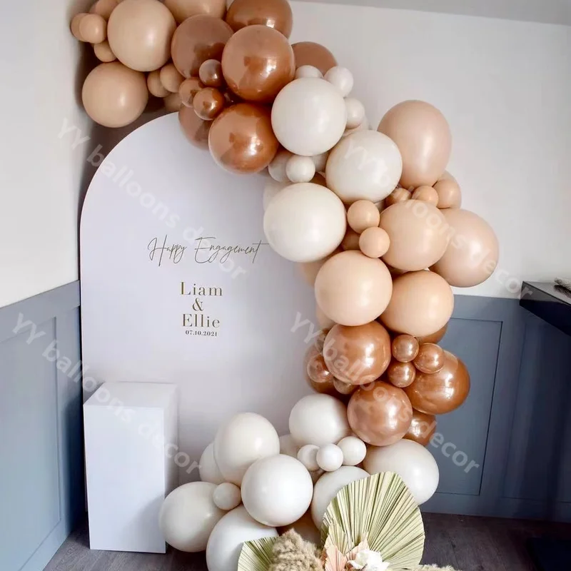 Kit de arco de guirnalda de globos para fiesta de cumplea&ntilde;os, suministros de boda para ni&ntilde;os y adultos, caf&eacute; Retro, bricolaje-1