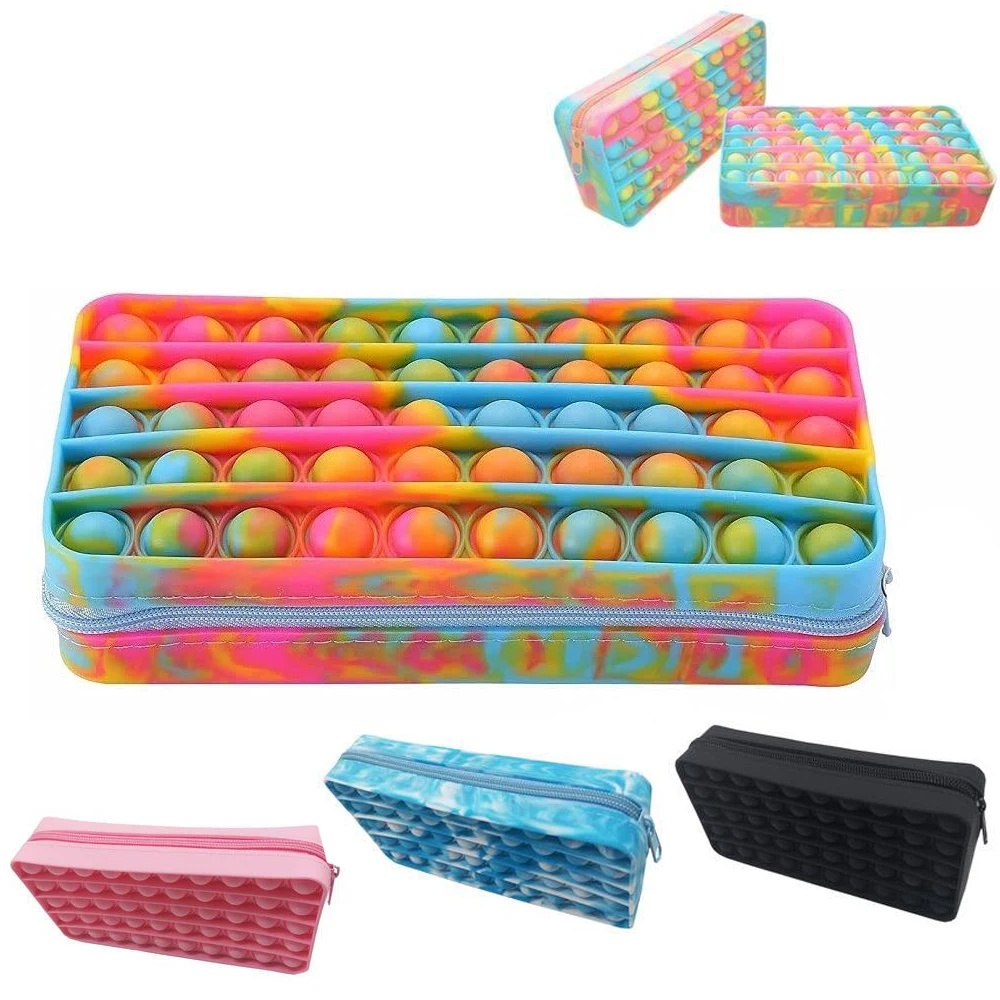 

Pencil Case, Pop Bubble Pencil Case Fidget Toy, Simple Sensory Silicone Bubble Toy, Bubble Fidget Stationery Storage Bag