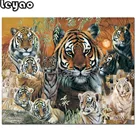 Полный квадраткруглая дрель diy Алмазная картина Тигр семья животные жизнь большой размер 5d Вышивка мозаика наборы крестиков