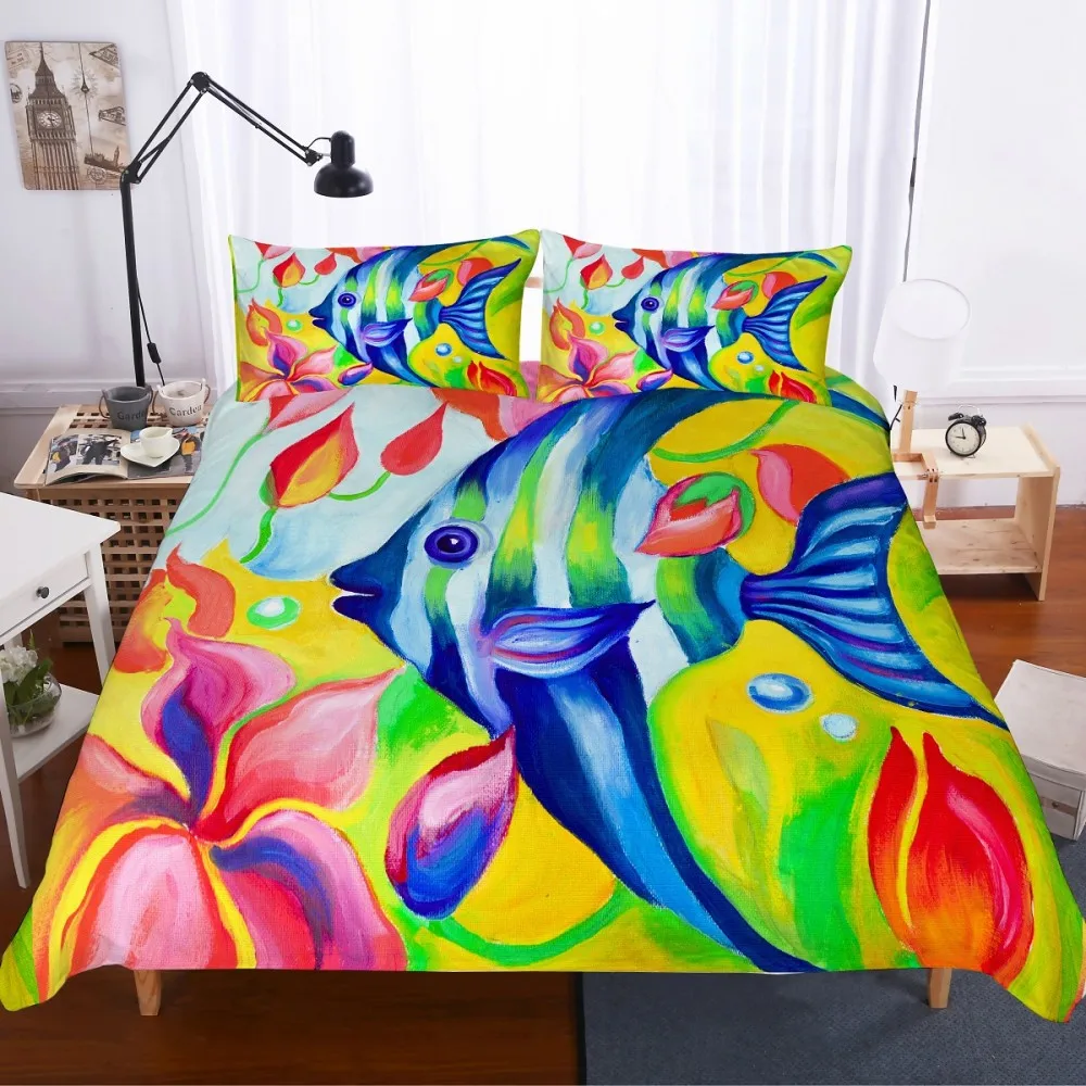 Комплект постельного белья Морская рыба 2/3 шт. покрывало для детей набор