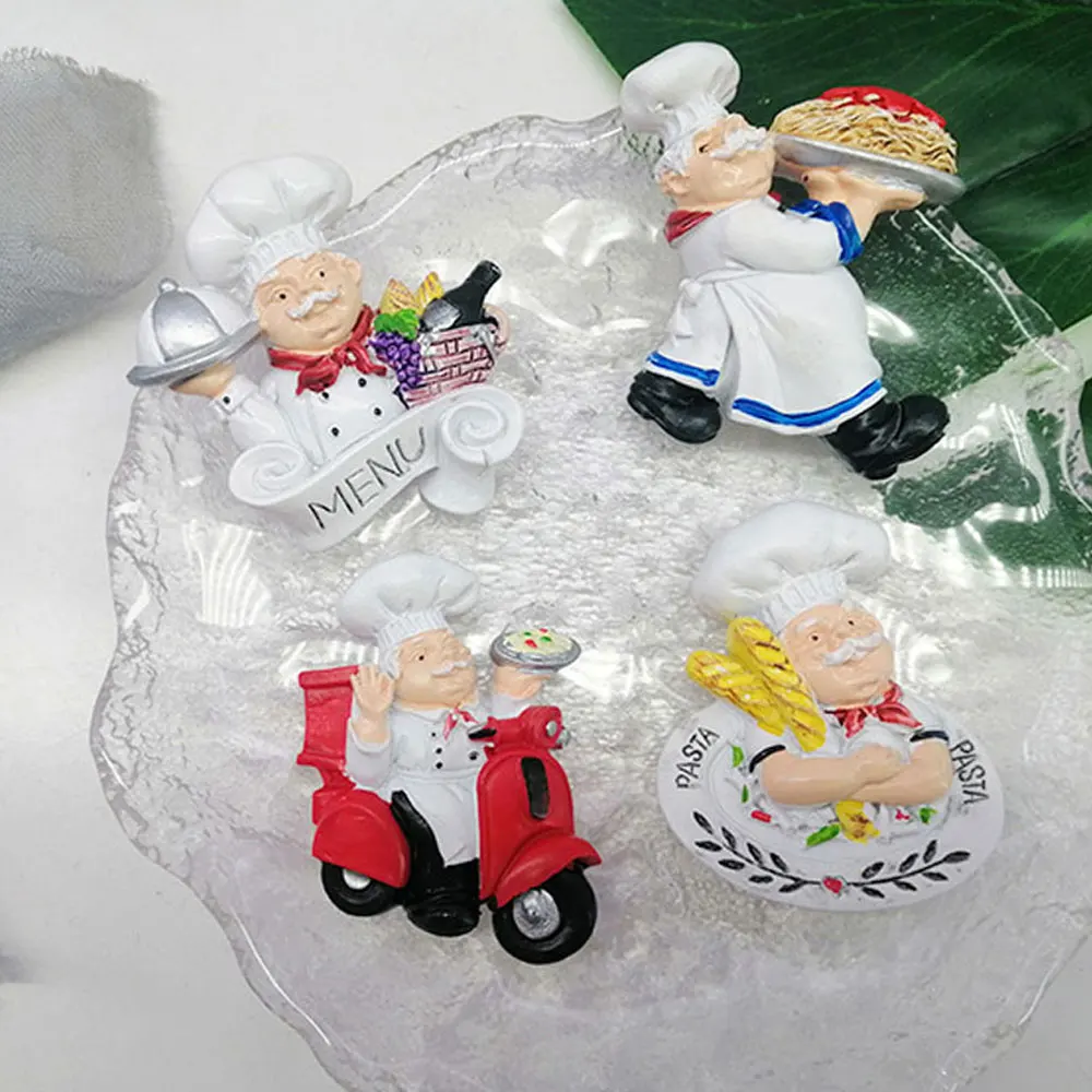 4 шт. Мультяшные Креативные 3D наклейки на холодильник шеф-повара | Дом и сад