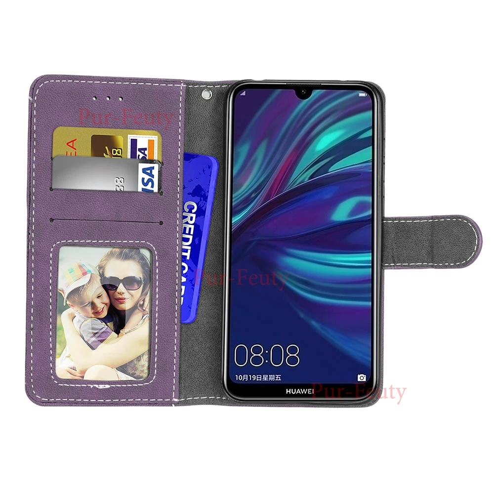 Флип-чехол с фоторамкой для Huawei Y 7 2019 DUB LX1 L21 кожаный чехол бумажником и подставкой