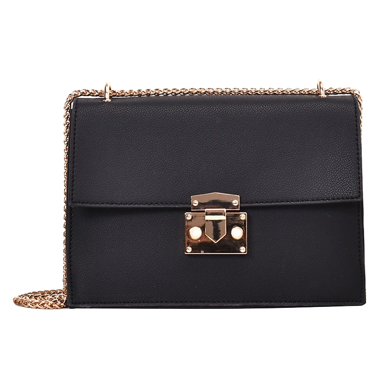 

Fashion Flip European Square Crossbody bag 2019 New Quality Leather Women's Designer Handbag Lock Chain Shoulder Messenger Bag