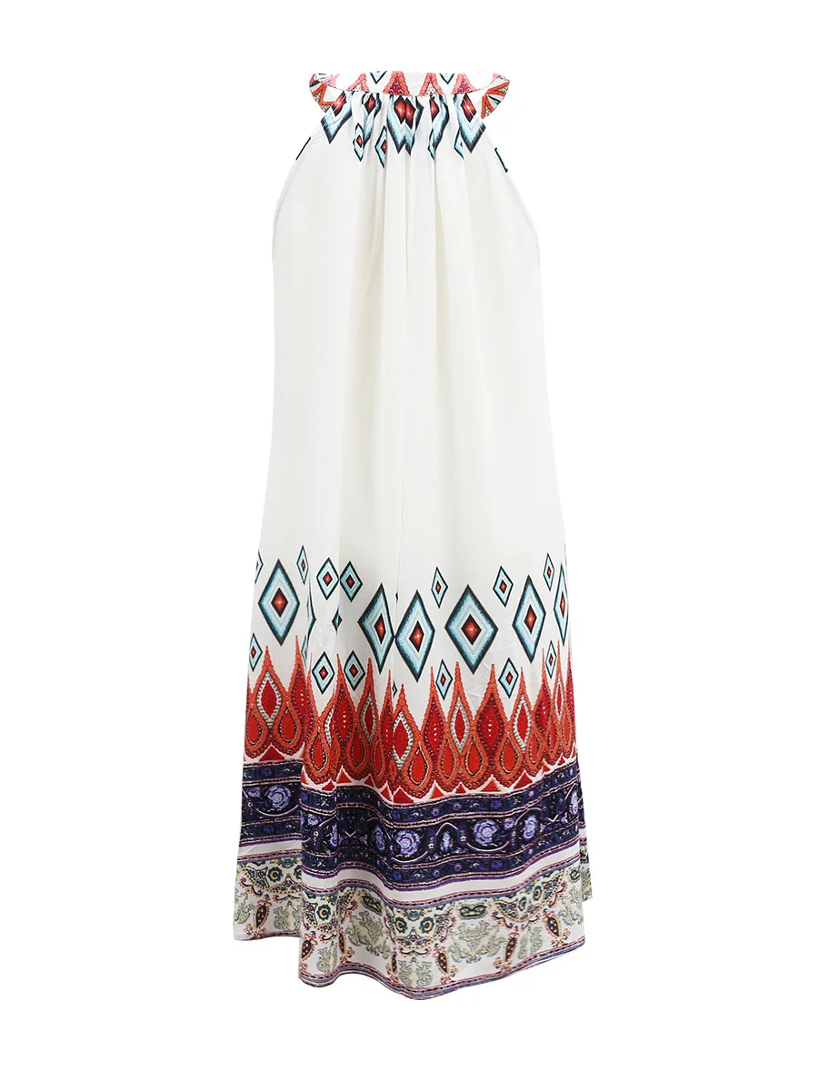 

2021 new dress summer sexy halter skirt, chiffon ladies suspender skirt, loose plus size sleeveless dress, beach sundress
