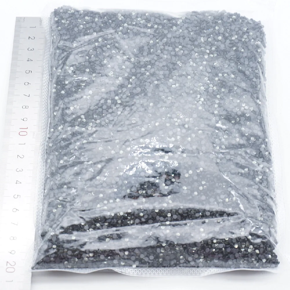 

Black Diamond Wholesale Large Bulk Packing High Quality Shiny Stones Size SS6 SS10 SS16 SS20 SS30 Black Hotfix Rhinestones