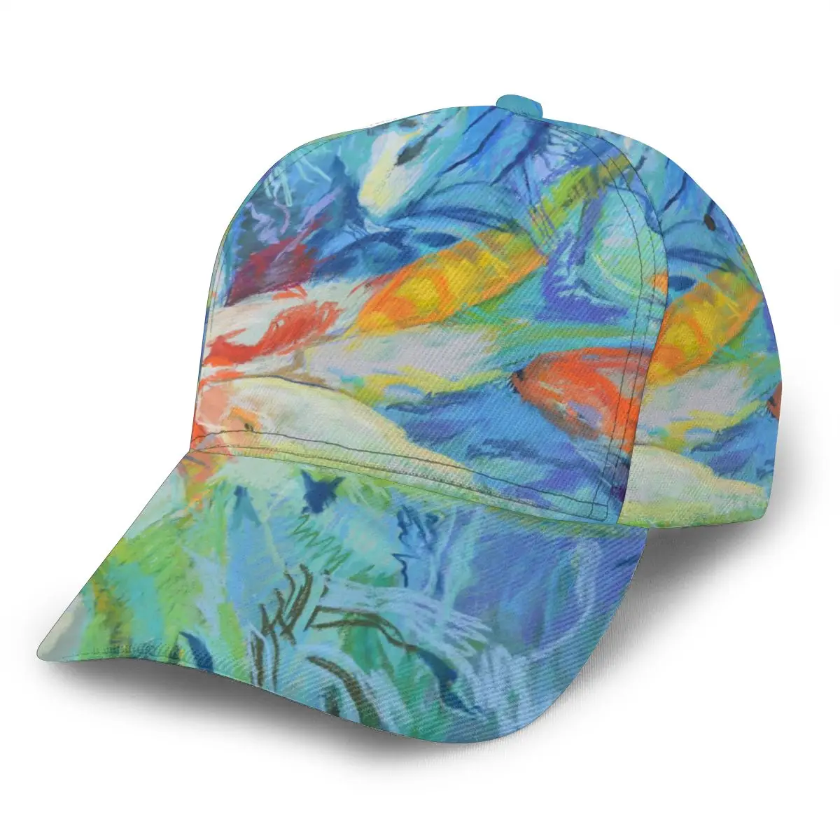 

CINESSD Watercolor Fishes Painting Baseball Cap Fashion Men Hat Cap Summer Dad Hat Male Sports Hat