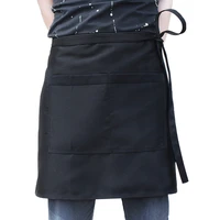 kitchen waist apron waterproof solid color simple unisex cooking apron work apron with 2 pockets home apron restaurant work wear