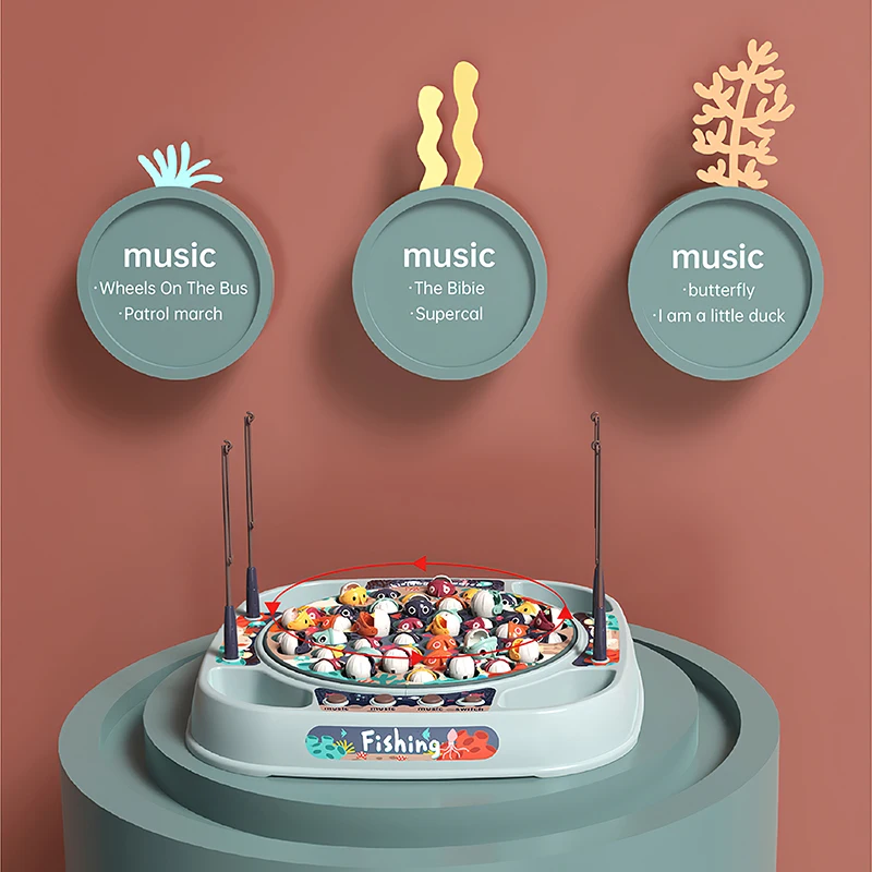 

Cultivate Awareness Baby Fishing Toys Children Electric Rotating Different Shape Fish Delight Kids Music And Light Fishing Toys