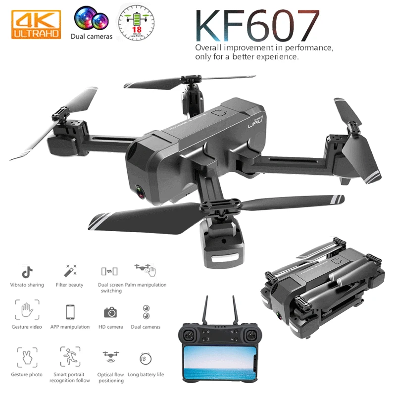 

KF607 RC Мини Складной Дрон GPS с 4K HD двойной камерой Wifi FPV селфи оптический поток Квадрокоптер RC вертолет Дрон игрушки VS Z5