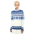 Свитер женский Scandica Voss, полуприлегающего силуэта с норвежским жаккардовым орнаментом, со свободным и мягким воротником